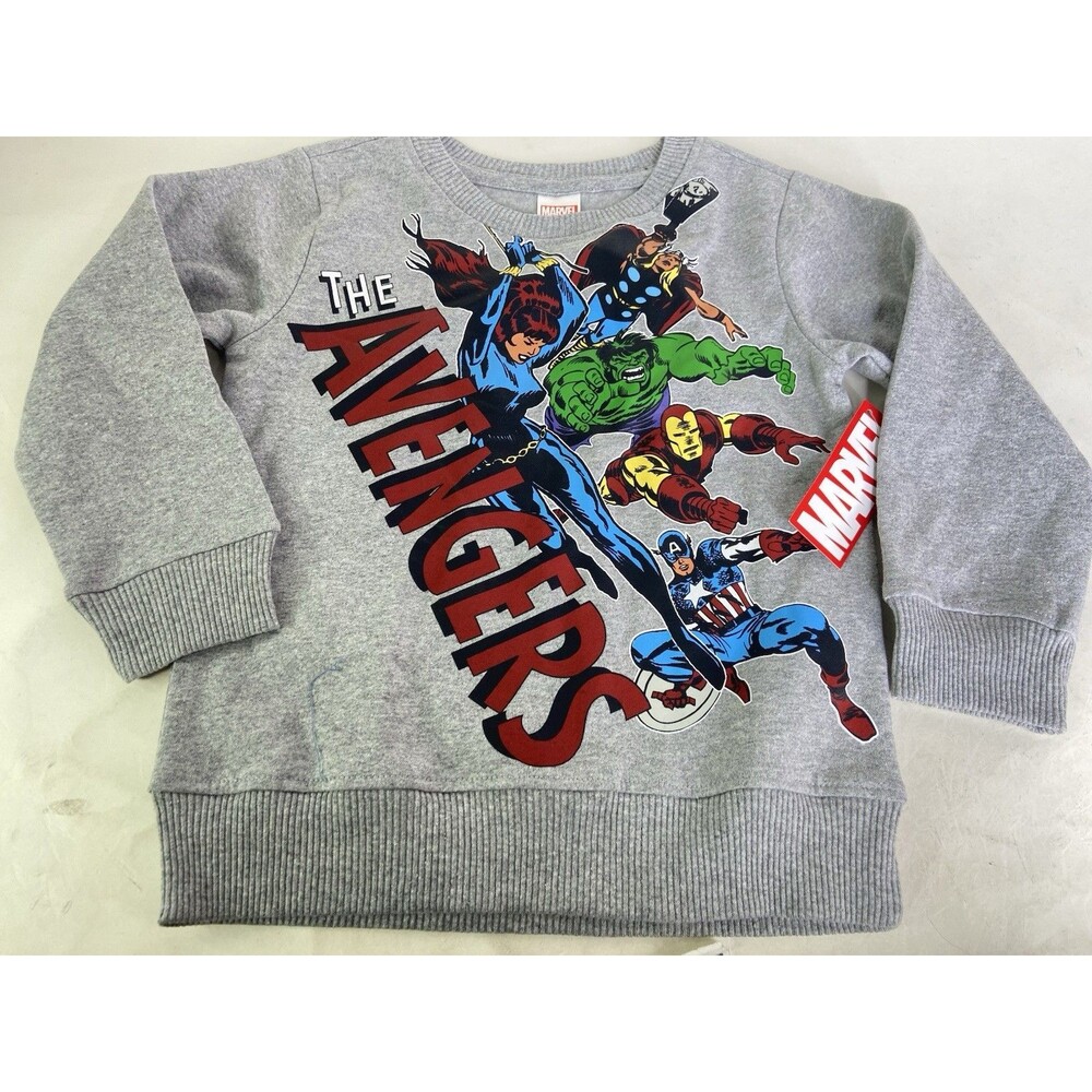Marvel The Avengers Gray Long Sleeve Knit Sweatshirt Boys Size 4